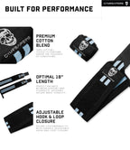 Gymreapers Weightlifting Wrist Wraps (IPF Approved) 18" Professional Quality Wrist Support with Heavy Duty Thumb Loop - Best Wrap for Powerlifting Competition, Strength Training, Bodybuilding (Blue, 18")