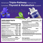 Thyroid Support Supplement for Women & Men – Professional T4, T3, T2 Triple-Pathway – Metabolism & Energy – with L-Tyrosine, Selenium, Ashwagandha & Guggul Extract – Standardized Herbs – 60 Capsules