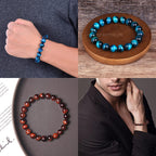 SONNYX 10PCS 8MM Tiger Eye Bracelet for Men Women
