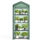 NEWBULIG 27"x19"x63" Mini Greenhouse, with Durable Zipper Door 4 Tier