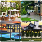 zoegi 4 Pack 10Ft String Light Poles,Light Poles for Outside Lights with Fork,Outdoor Brackets Hanging Lights,Metal Stand for Deck Patio,Backyard,Wedding,Deck,Party (4Pack)