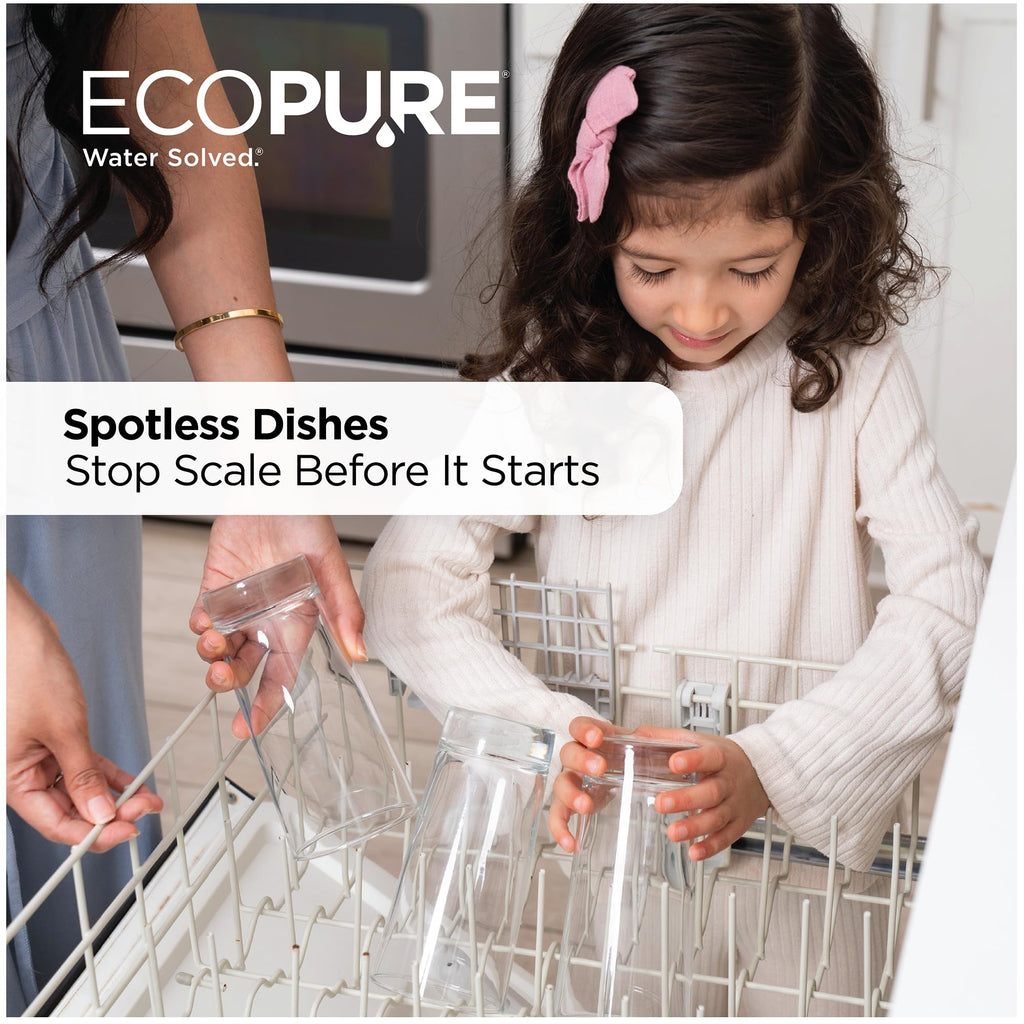 EcoPure EPS110 Whole House Water Softener for Small Households – AutoSense AI Technology, High-Efficiency Salt Usage, Compact Space-Saving Design