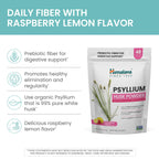 Himalaya Raspberry Lemon Psyllium Husk Powder, Daily Fiber Supplement for Digestive Health & Regularity, Sugar-Free, Gluten-Free, Vegan, No Artificial Colors, Easy-to-Mix, 12 oz (340 g)
