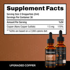 Upgraded Formulas Copper with Liquid Nano Minerals - Healthy Hair, Nourished Skin and Balanced Mood - Vegan, Paleo (2 Fluid Ounces)