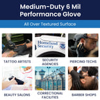 Adenna Phantom 6 Mil Latex Exam Gloves – Powder-Free, Textured Grip, Disposable, Medical Grade, Tattoo & Law Enforcement Use, Case of 900, X-Large, Black
