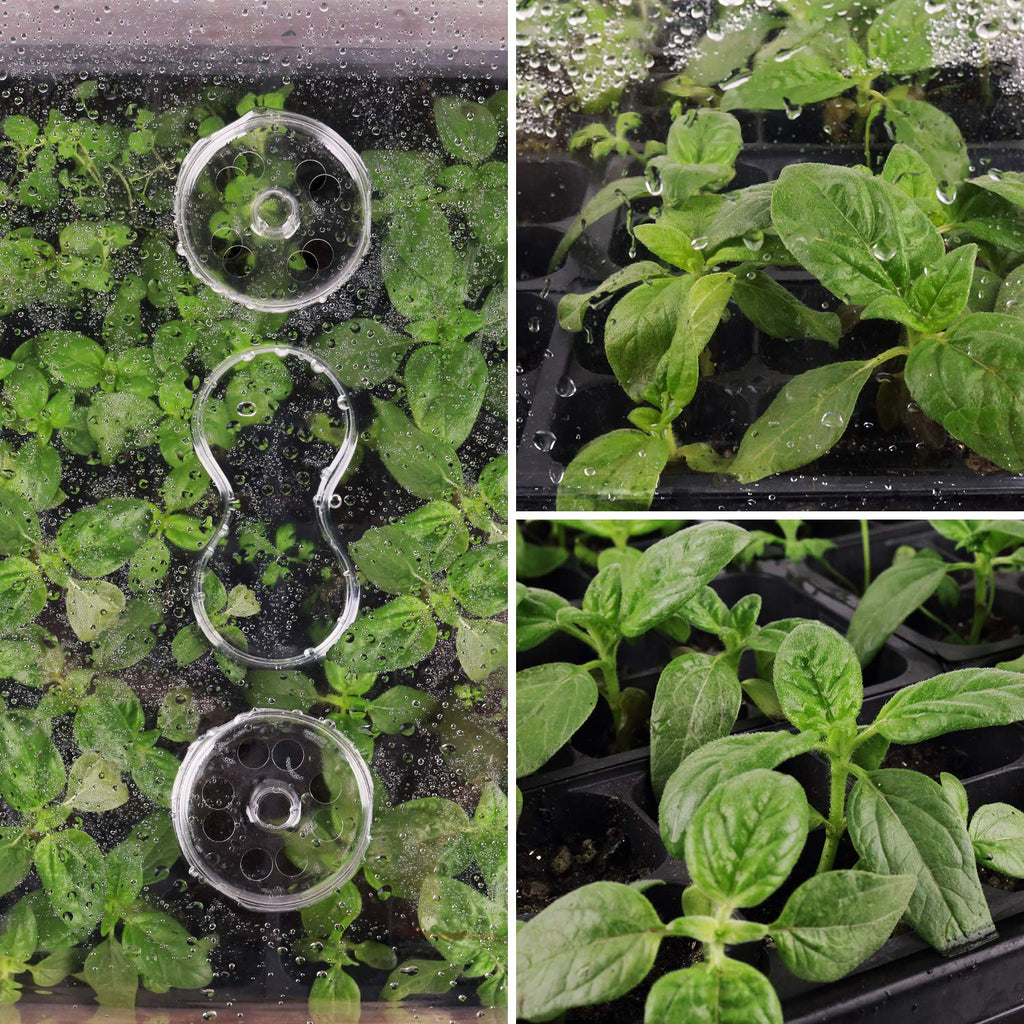 SOLIGT Thick Plastic 3-Set Strong Seed Starter Trays with 5" Humidity Domes