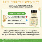 Beef Tallow for Skin 4oz | Tallow And Manuka Honey Balm | Unscented Tallow Face Moisturizer | Beef Tallow for Face | Organic Grass Fed Beef Tallow Balm | Whipped Beef Tallow Lotion Face Cream