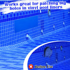 Aulock Exlarge Pool Liner Repair Patch - 4ft x 2.8ft Self-Adhesive PVC Vinyl Patch Kit for In-Ground or Above Ground Pools Inflatable Swimming Pools Boat Air Mattress, Light Blue