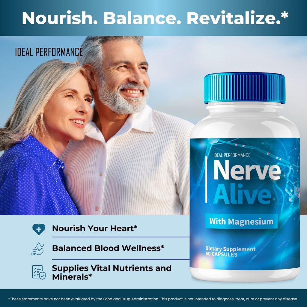 Nerve Alive for Nerve Pain Capsules, Nerve Alive for Neuropathy Supplement Pills, Nerve Health Support Advanced Formula - Maximum Strength, NerveAlive Natural Support Reviews (60 Capsules)