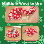 LoopTime Cat Tunnel Christmas Tree Skirt,Christmas Tree Cat Tunnel for Indoor Cats,Cat Tunnels Tree Skirt,Soft Peekaboo Hideway Bed Cave Donut Toys Circle Tunnels for Kittens & Large Cats (Red)