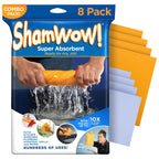 ShamWow Original Super Absorbent Multi-Purpose Cleaning Shammy Chamois Towel Cloth - Holds 10X its Weight in Liquid - Machine Washable - Will Not Scratch (8 Pack: 4 Large Orange & 4 Small Blue).