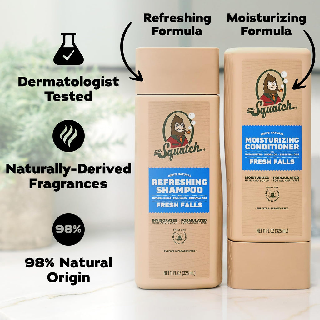 Dr. Squatch Men's Natural Shampoo and Conditioner Set (11 fl oz, 2-Pack)
