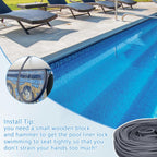 Earthtec 120ft Swimming Pool Beaded Liners 0.12in Pool Bead Lock Replacement Vinyl Beaded Liner for Above-Ground and In-Ground Swimming Pool - Gray