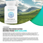 Evolved Elements Thyroid – Raw Grass-Fed Desiccated – New Zealand Sourced - Energy & Metabolism Support – Non-GMO, 60 Capsules