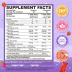 Saffron Gummies for Kids & Adults, 20-in-1 Saffron Supplements with 88.5mg Saffron Extract, B6, B12, C, D3, Magnesium for Calm, Focus, Nerve, Sugar Free, Vegan, Non-GMO - Strawberry Flavor, 60 Counts