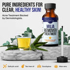 Milia Remover Treatment for Eyes & Face - Milia Spot Treatment with Salicylic Acid & Tea Tree Oil - Milia Acne Serum