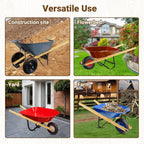 Wheelbarrow Handles Replacement Kit,59'' Wooden Wheel Barrow Parts