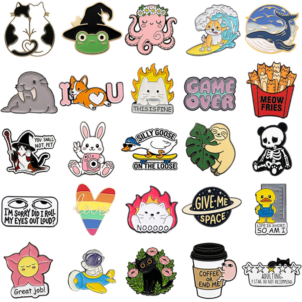 SINCCO Cute Enamel Backpack Pins, Funny Anime Lapel Pin Bulk Set