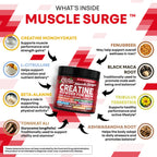 Clean Nutra Creatine Powder for Men + HMB BCAA L Arginine L Citrulline Tongkat Ali Saw Palmetto Ashwagandha Collagen Flax Seed Turmeric Preworkout Stevia Nitric Oxide L Glutamine Amino Acids