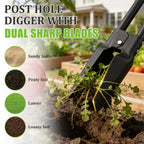 REILEIHODE Post Hole Digger 4.5FT Heavy Duty Hole Digger with Dual Sharp Blades Professional Manual Hole Digger Tool for Gardening Transplanting Fence Installation Construction