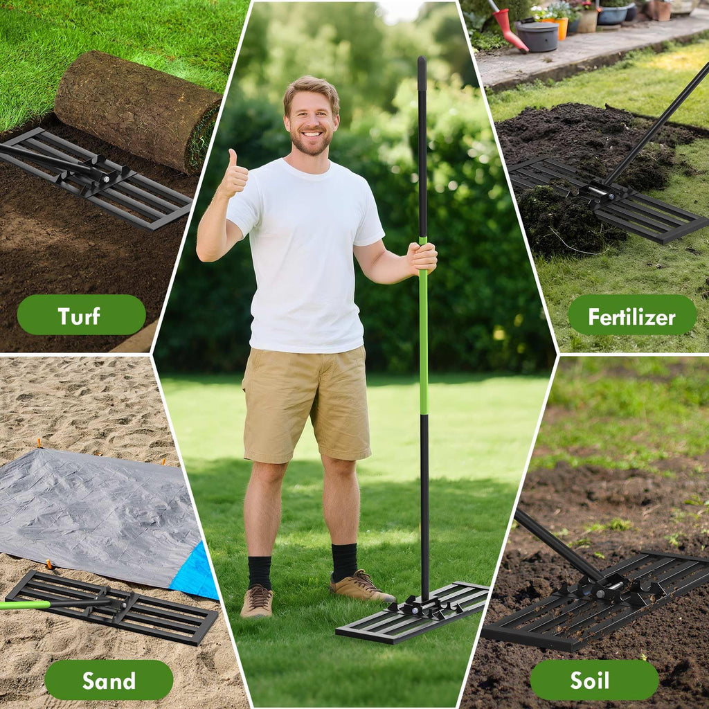 Seeutek Lawn Leveling Rake, 35” x 10” Ground Leveler