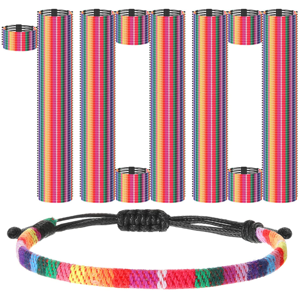 Cunno 100 Pcs LGBT Pride Month Bracelet for Men and Women, Weave Rainbow LGBTQ Braided Rope Friendship Bracelet Adjustable Bisexual Bracelet Handmade Woven Festival Accessories for Gay Lesbian