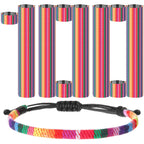 Cunno 100 Pcs LGBT Pride Month Bracelet for Men and Women, Weave Rainbow LGBTQ Braided Rope Friendship Bracelet Adjustable Bisexual Bracelet Handmade Woven Festival Accessories for Gay Lesbian