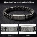 Mens Cross Bracelet Stainless Steel, Bible Verse Religious Christian Gift