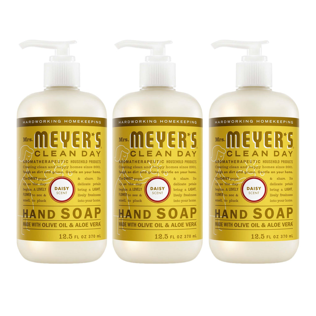 MRS. MEYER'S CLEAN DAY Liquid Hand Soap, Daisy Scent, 12.5 Ounce Bottle (Pack of 3)