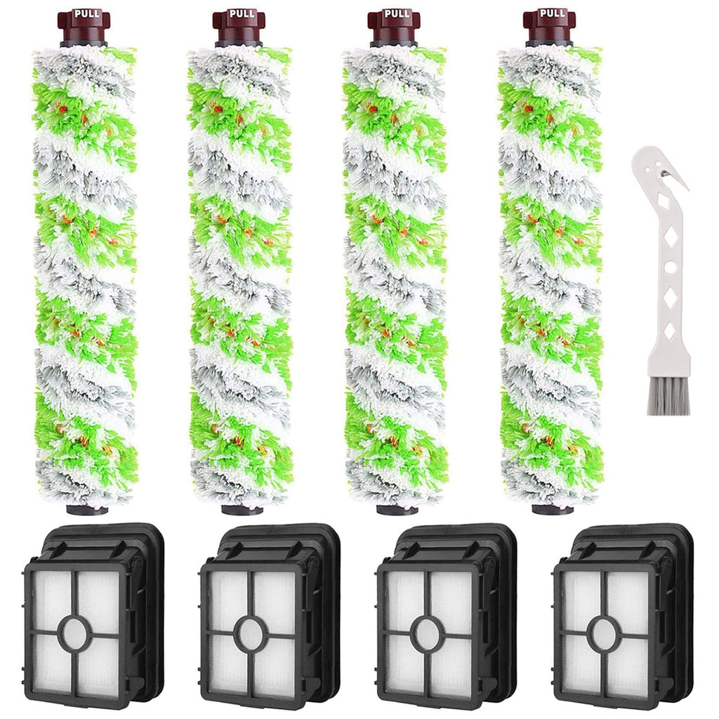 8 Pack Replacement Parts for Bissell CrossWave Pet Pro 2306A & CrossWave 1785 Series 3888A Vacuum Cleaner, 4 Pack 2460 Brush Rolls, 4 Pack 1866 Filters, Compare to Part 1613568&161-3568, 1608684