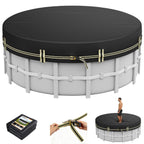 ZhenXingCheng 8 FT Round Pool Covers for Above Ground Pools, 500D Pool Solar Cover with Fast Tightening Ratchet, Stock Pool Tank Cover Ideal for Waterproof Dustproof Windproof