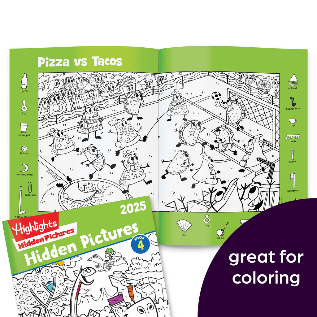 Highlights Hidden Pictures 2025 Activity Books for Kids Ages 6 and Up, 4-Book Set of Travel-Friendly Screen Free Seek and Find Fun, Books Double as Coloring Books