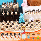 Bememo 100 Pcs Little Jesus Figures Jesus Loves You Original Design Pocket Rubber Little Figures to Hide and Seek Sunday Religious Party Share Easter Gifts(Orange)