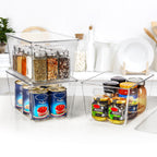 Vtopmart 6 Pack Clear Stackable Storage Bins with Lids, Large Plastic Containers with Handle for Pantry Organization and Storage,Perfect for Kitchen, Fridge, Cabinet, Bathroom Organizer