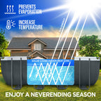 15' x 30' Rectangle Solar Cover for Inground and Above Ground Pools, 12 Mil - Premium Heavy Duty Solar Blanket for Above Ground Pool, Blue - Made in USA
