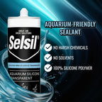 SELSIL Aquarium Silicone Clear Sealant - High Elasticity, Safe for Fish, Solvent-Free, Ozone-Resistant, Transparent 10.14 Fl Oz, 1 Pack