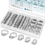 TICONN 40PCS Hose Clamps Set 304 Stainless Steel, 1/4''–1-1/8'' Worm Gear