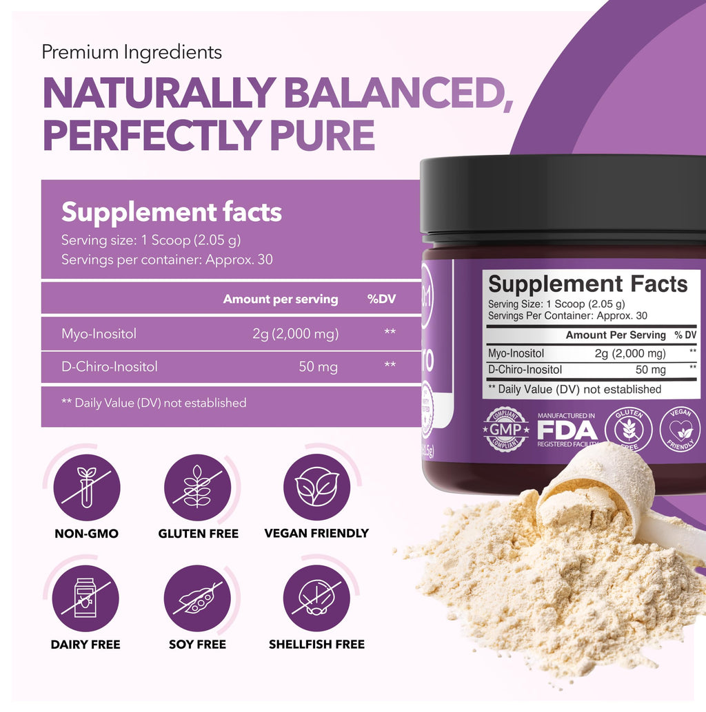 Intimate Rose Inositol Supplement for Women Powder - Myo-inositol & D-Chiro Inositol Powder - Hormonal Balance & Healthy Ovarian Function Support for Women - Ideal 40:1 Ratio - Made in USA
