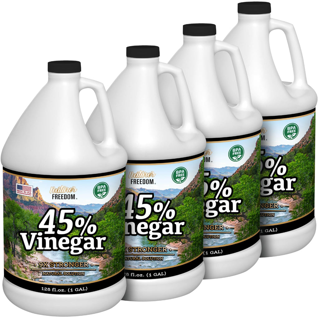 Nature's Freedom 45% Concentrated Vinegar, 4 Gallons - Dilutes to 36 Gallons - 9x Strength Multi-Purpose Solution