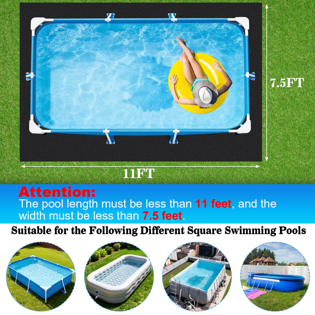 ComfyKit 11x7.5ft Rectangular Pool Liner Pad for Above Ground Swimming Pools,Thickened Under Pool Mat Padding,Pools Bottom Liner Protector to Prevent Punctures & Extend Liner Life