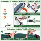 Wheeled Dethatching Rake for Lawn - 15" Heavy Duty Stainless Steel