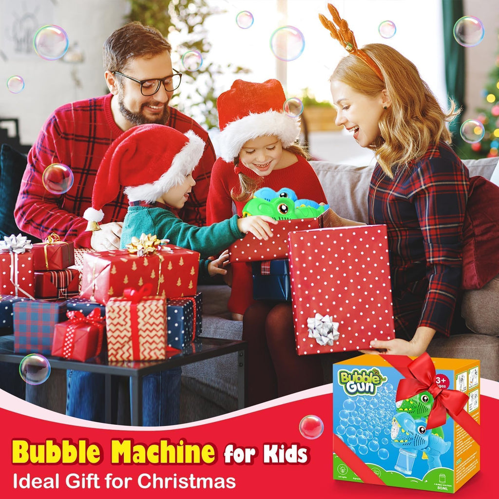 Yunaking Kids Bubble Gun 2 Pack, Dino Bubble Machine for Boy Girl Toys Gift