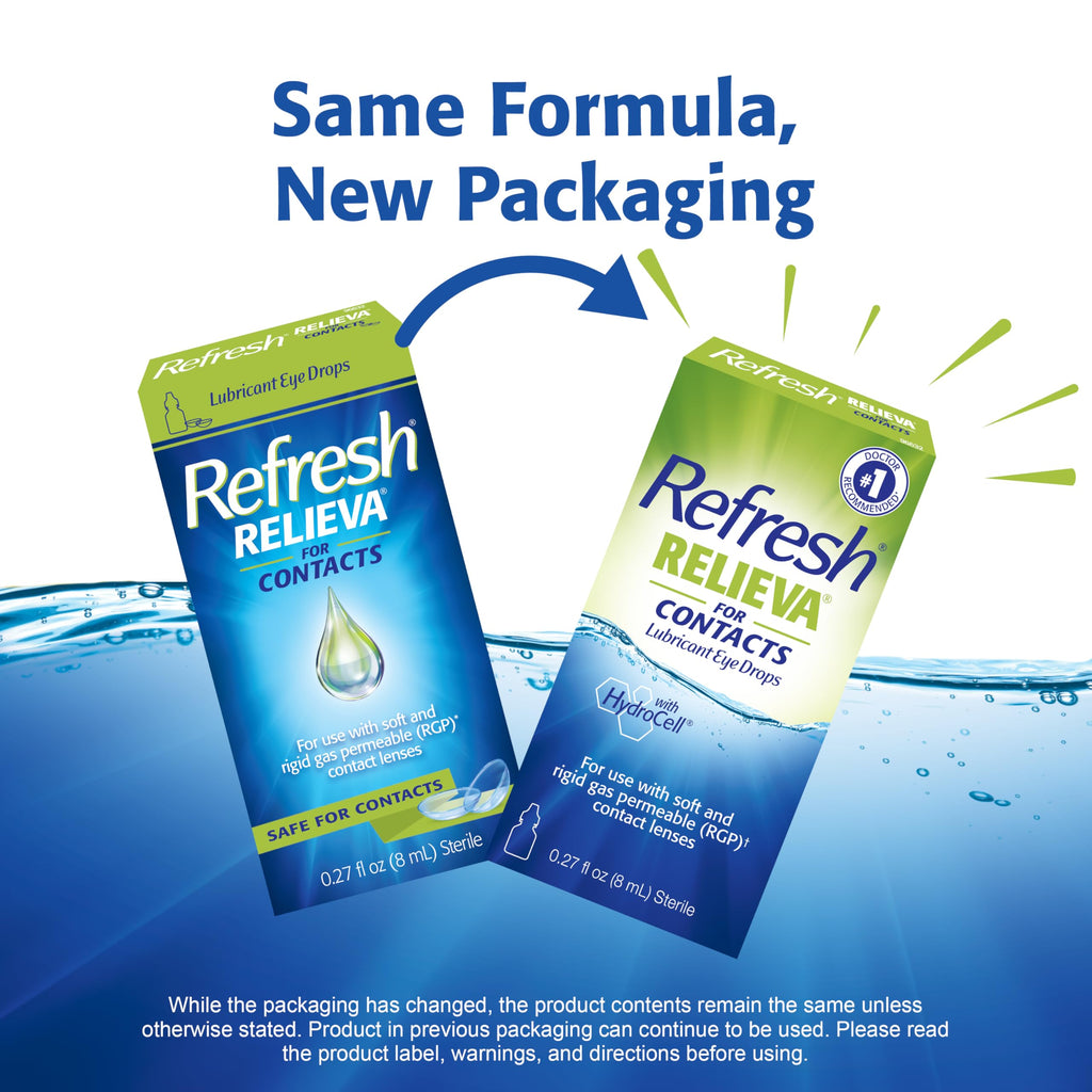 Refresh Relieva for Contacts Lubricant Eye Drops For Dry Eyes, 0.27 Fl Oz Sterile