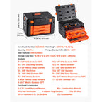 VEVOR Mechanics Tool Set and Socket Set, 450 Pcs, 1/4, 3/8 and 1/2 inch Drive Deep and Standard Sockets, SAE Metric Mechanic Tool Kit with Bits, Wrenches, Accessories, Storage Case with Orange Drawer