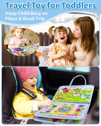 Board Toys for Toddler Boy & Girl Birthday Gifts, Busy Book Learning Sensory Toys for Toddlers, Toddler Travel Toy Educational Activities Learn Fine Motor Skills