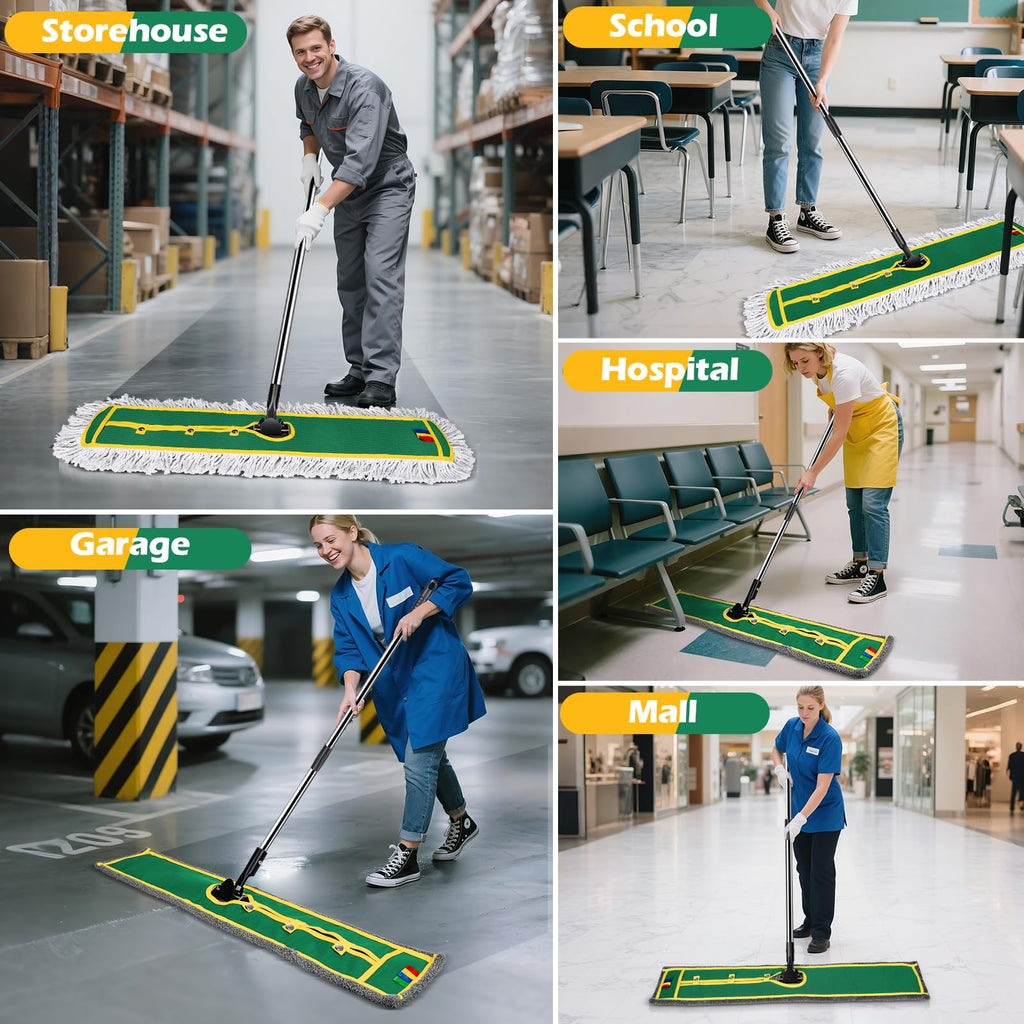 42" Commercial Dust Mop for Floor Cleaning, Heavy Duty Industrial Mop