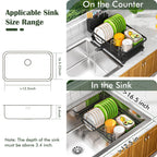 Kmiectse Dish Drying Rack for Small Kitchen Counter with Utensil Holder