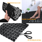 12 Pcs Drainage Mat Modular Interlocking Cushion 11.8" x 11.8" Garage Floor Tiles Non-Slip Splicing Rubber Floor Tiles for Drain, Deck, Pool, Outdoor/Indoor (Black)