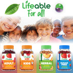 Lifeable Kids Vitamin D3 K2 Gummies | 500iu D3 and K2 100mcg | Great Tasting D3 and K2 Supplements | for Bone Health and Immunity | VIT D3 K2 for Kids | 60 Gummies