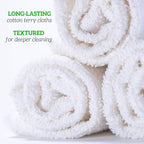 GREEN LIFESTYLE 60-Pack Cotton Wash Cloths – 14"x17" Absorbent Cleaning Rags for Housekeeping, Kitchen Towels, Bar Mop Towels, Durable Terry Cloth Rags, Premium Quality Multipurpose Washcloths